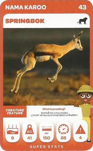 Springbok card #43 - Pick n Pay South African Super Animals