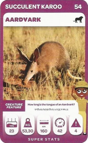Aardvark card #54 - Pick n Pay South African Super Animals