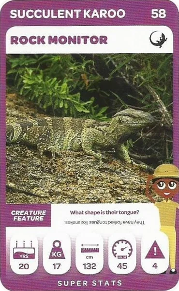 Rock Monitor card #58 - Pick n Pay South African Super Animals