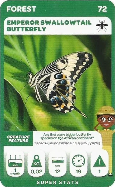 Emperor Swallowtail Butterfly card #72 - Pick n Pay South African Super Animals
