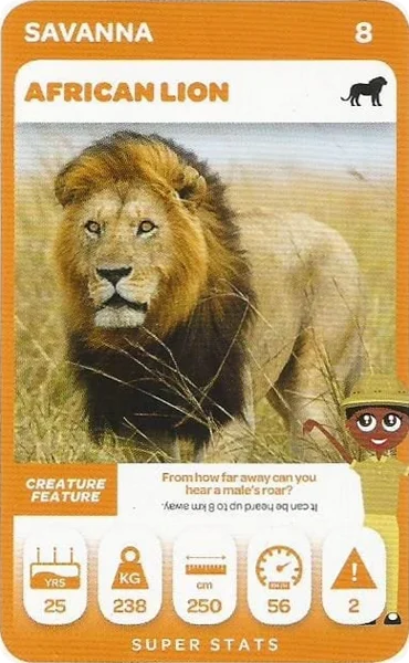 African Lion card #8 - Pick n Pay South African Super Animals