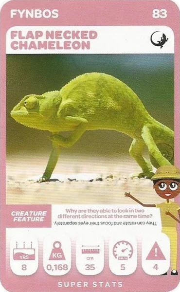 Flap Necked Chameleon card #83 - Pick n Pay South African Super Animals