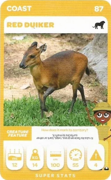 Red Duiker card #87 - Pick n Pay South African Super Animals