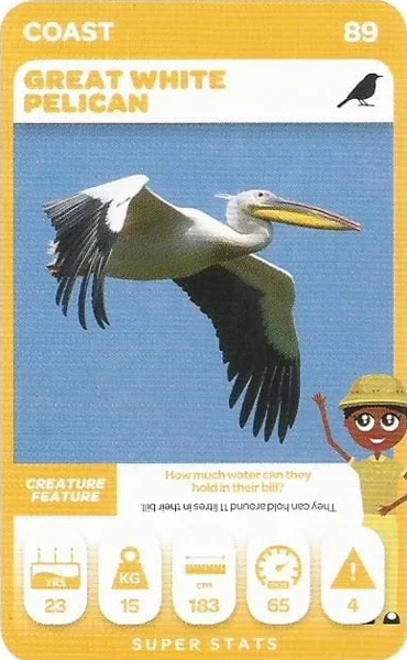 Great White Pelican card #89 - Pick n Pay South African Super Animals