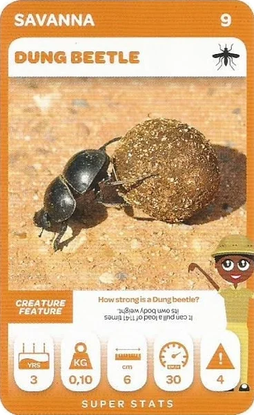 Dung Beetle card #9 - Pick n Pay South African Super Animals