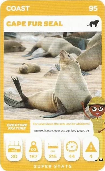 Cape Fur Seal card #95 - Pick n Pay South African Super Animals