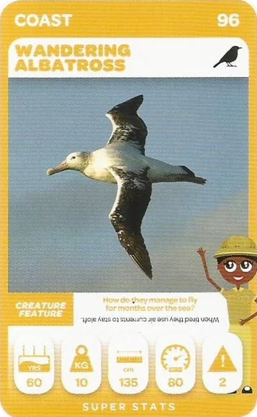 Wandering Albatross card #96 - Pick n Pay South African Super Animals