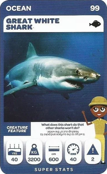 Great White Shark card #99 - Pick n Pay South African Super Animals