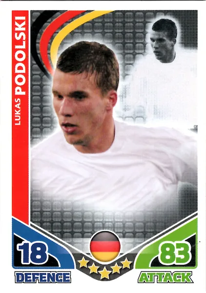 Lukas Podolski card #101 - Topps Match Attax England 2010