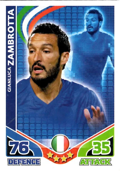 Gianluca Zambrotta card #134 - Topps Match Attax England 2010