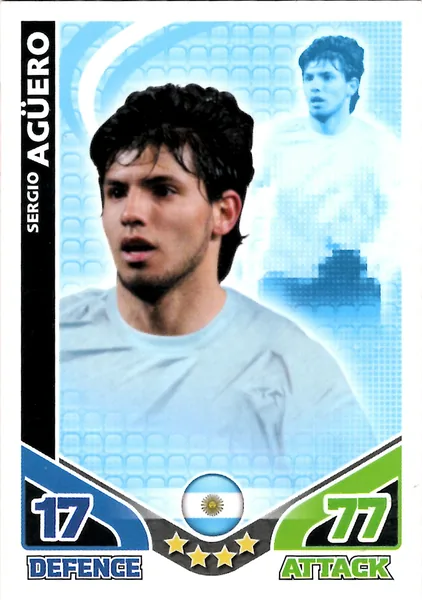 Sergio Aguero card #14 - Topps Match Attax England 2010