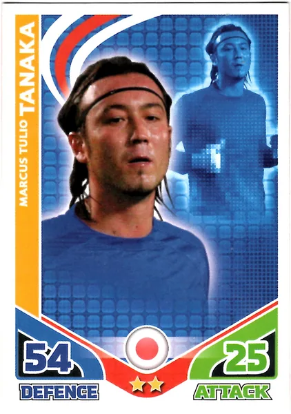 Marcus Tulio Tanaka card #150 - Topps Match Attax England 2010