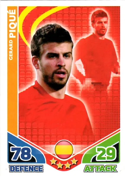 Gerard Pique card #222 - Topps Match Attax England 2010