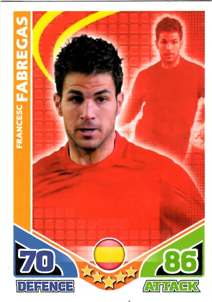 Francesc Fabregas card #227 - Topps Match Attax England 2010
