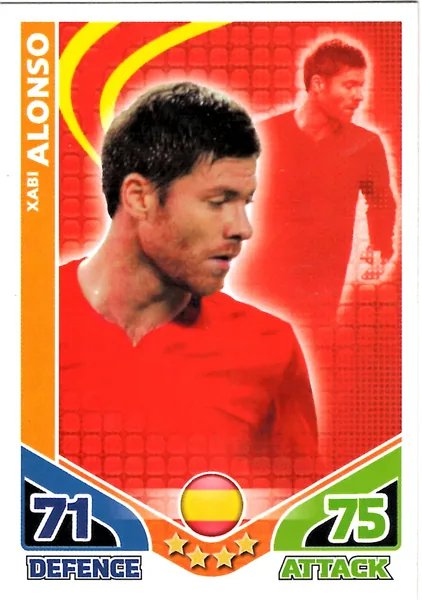 Xabi Alonso card #228 - Topps Match Attax England 2010