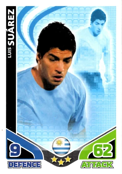 Luis Suarez card #242 - Topps Match Attax England 2010
