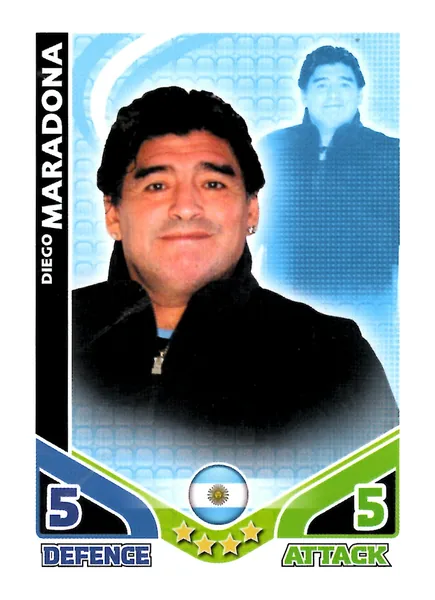 Diego Maradona card #282 - Topps Match Attax England 2010