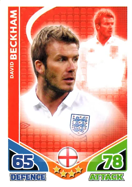 David Beckham card #66 - Topps Match Attax England 2010
