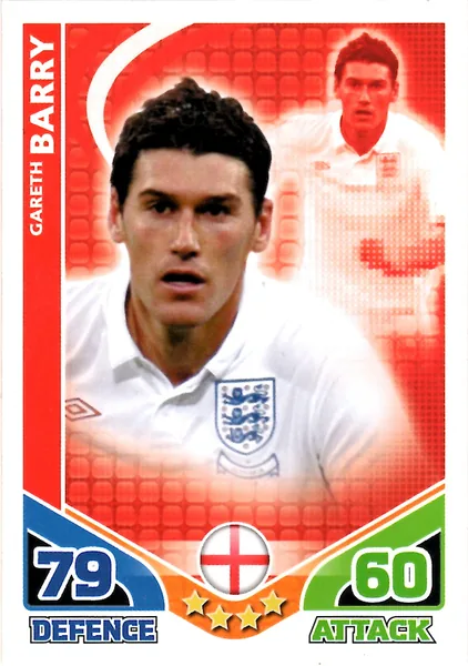 Gareth Barry card #68 - Topps Match Attax England 2010