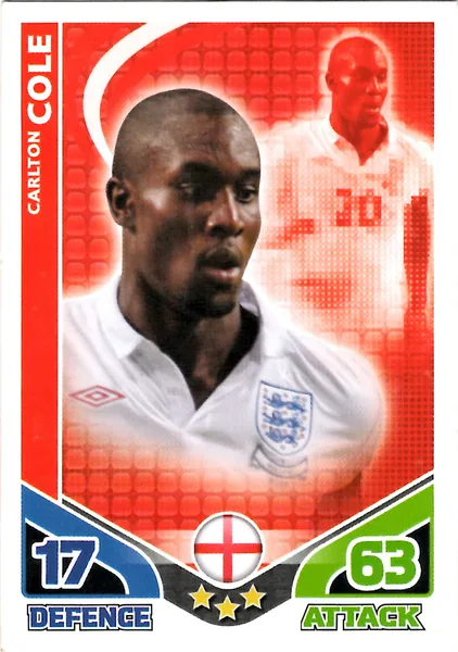 Carlton Cole card #75 - Topps Match Attax England 2010