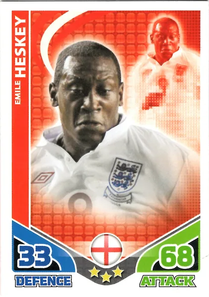 Emile Heskey card #76 - Topps Match Attax England 2010