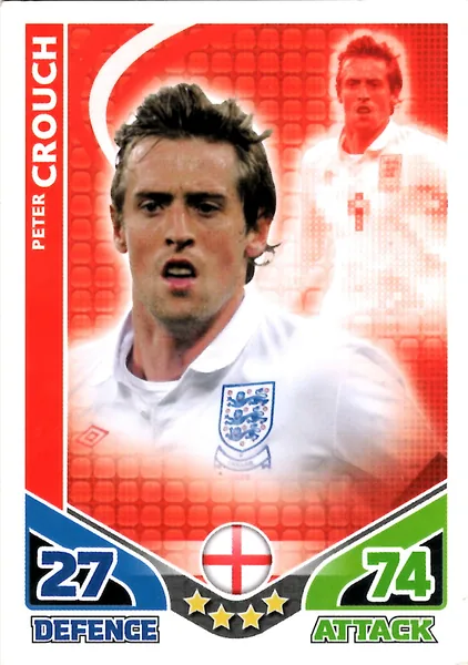 Peter Crouch card #78 - Topps Match Attax England 2010