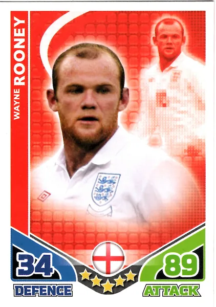 Wayne Rooney card #79 - Topps Match Attax England 2010