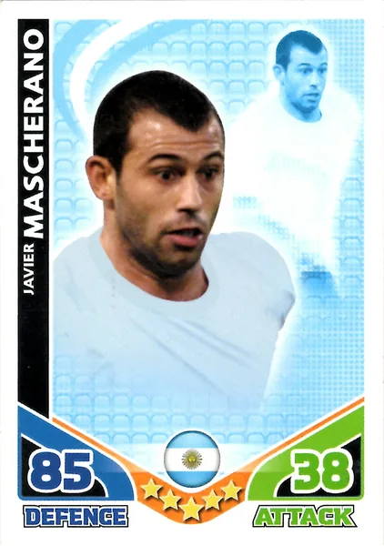 Javier Mascherano card #8 - Topps Match Attax England 2010