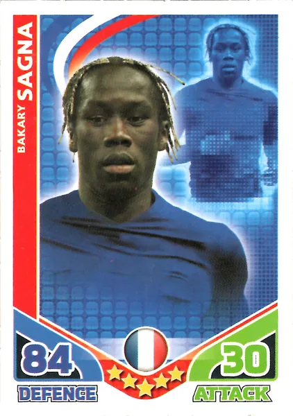 Bakary Sagna card #81 - Topps Match Attax England 2010