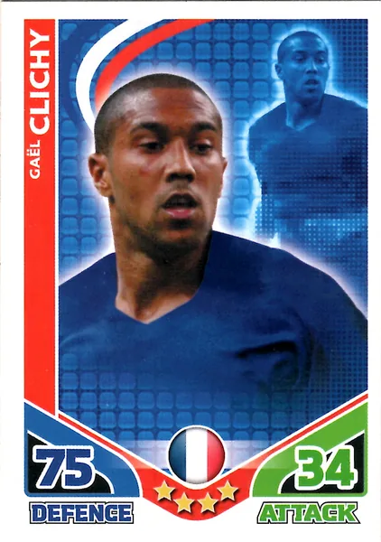 Gael Clichy card #82 - Topps Match Attax England 2010