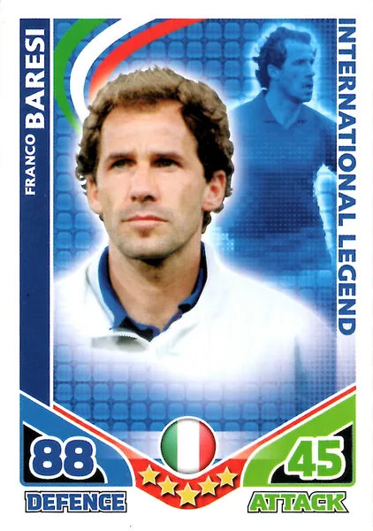 Franco Baresi card #ILBARESI - Topps Match Attax England 2010