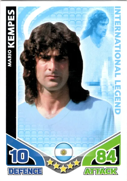 Mario Kempes card #ILKEMPES - Topps Match Attax England 2010