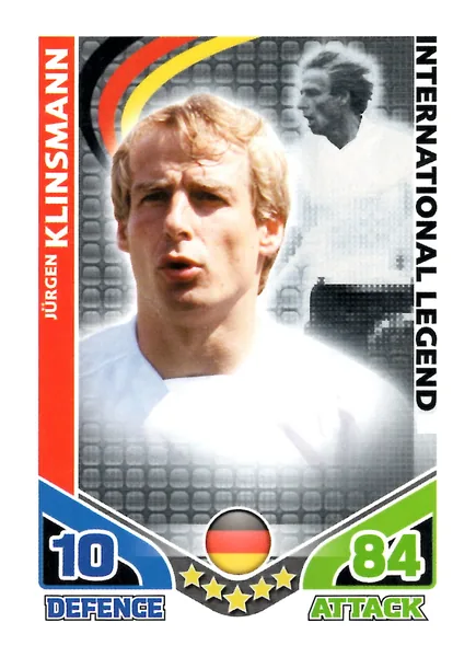 Jurgen Klinsmann card #ILKLINSMANN - Topps Match Attax England 2010
