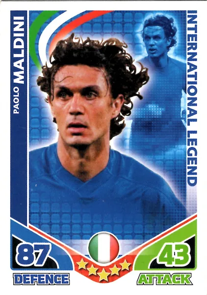Paolo Maldini card #ILMALDINI - Topps Match Attax England 2010