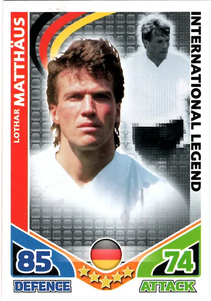 Lothar Matthaus card #ILMATTHAUS - Topps Match Attax England 2010