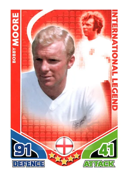 Bobby Moore card #ILMOORE - Topps Match Attax England 2010