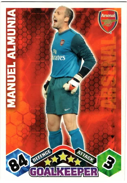 Manuel Almunia card #1 - Topps Match Attax English Premier League 2009/10