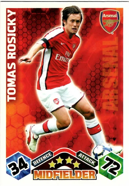 Tomas Rosicky card #12 - Topps Match Attax English Premier League 2009/10
