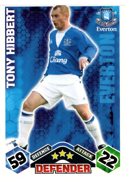 Tony Hibbert card #132 - Topps Match Attax English Premier League 2009/10