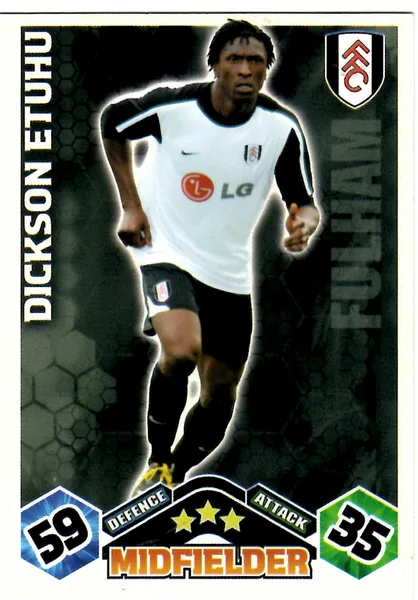 Dickson Etuhu card #153 - Topps Match Attax English Premier League 2009/10