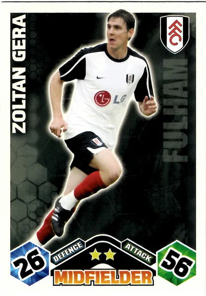 Zoltan Gera card #156 - Topps Match Attax English Premier League 2009/10