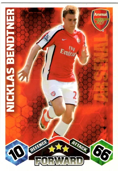 Nicklas Bendtner card #16 - Topps Match Attax English Premier League 2009/10