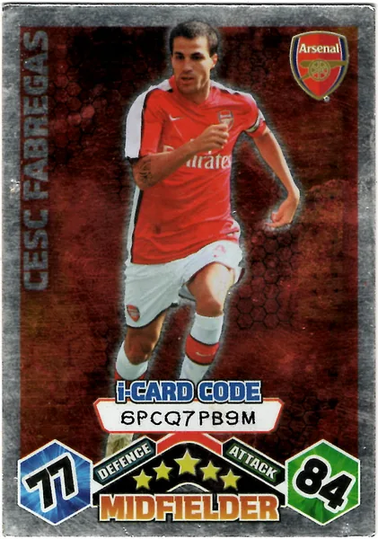 Cesc Fabregas card #17 - Topps Match Attax English Premier League 2009/10