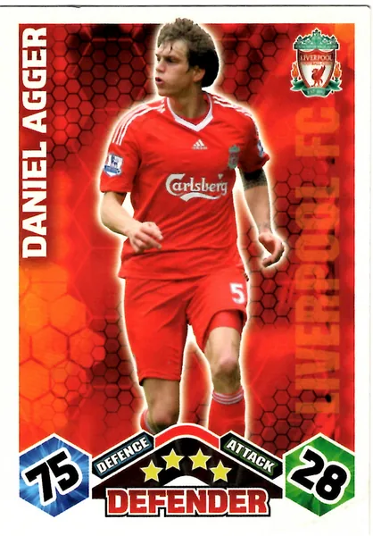 Daniel Agger card #183 - Topps Match Attax English Premier League 2009/10