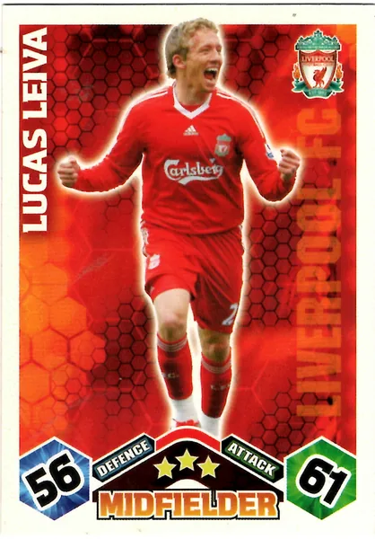 Lucas Leiva card #190 - Topps Match Attax English Premier League 2009/10