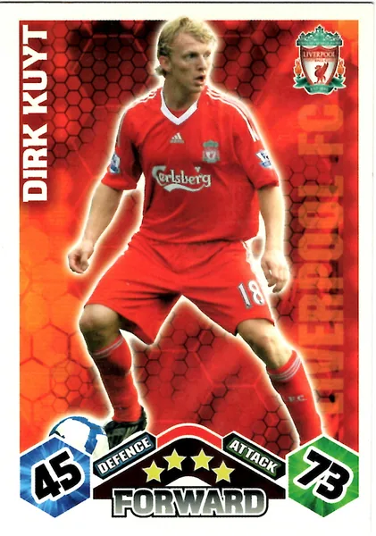 Dirk Kuyt card #195 - Topps Match Attax English Premier League 2009/10