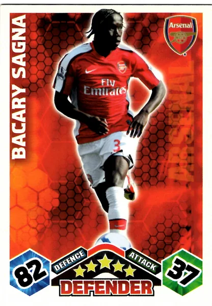 Bacary Sagna card #2 - Topps Match Attax English Premier League 2009/10