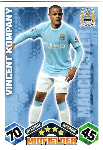 Vincent Kompany card #206 - Topps Match Attax English Premier League 2009/10