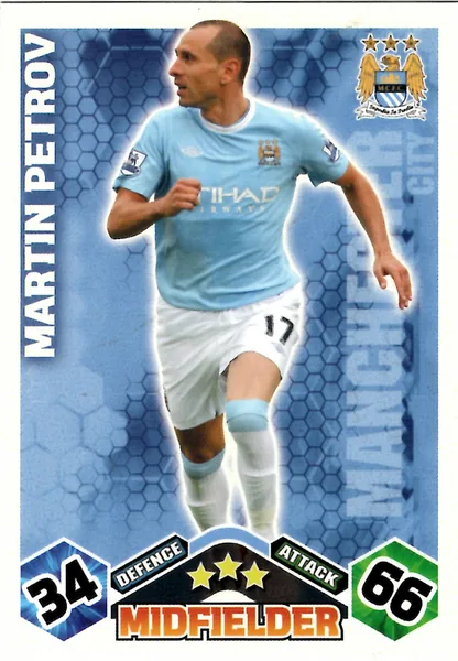 Martin Petrov card #208 - Topps Match Attax English Premier League 2009/10