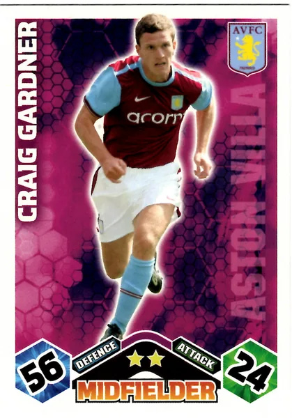Craig Gardner card #26 - Topps Match Attax English Premier League 2009/10